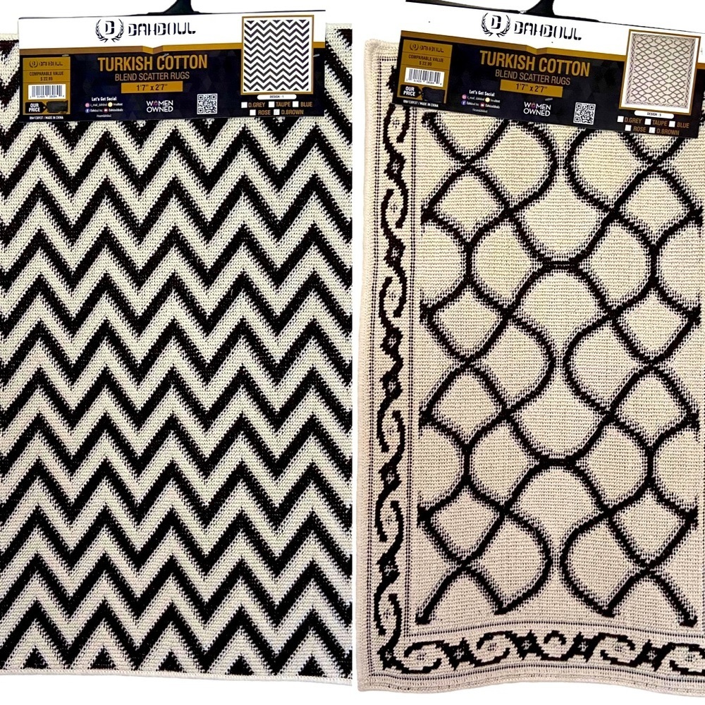 Dahdoul | Brown and Beige | Blended Scatter Rug | Turkish Cotton | 19.5”x31”